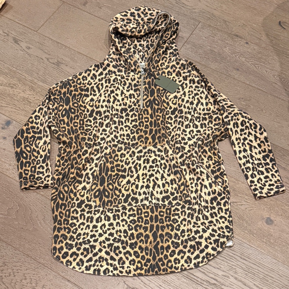 All Saints NWT Xonda Animal Print Hoodie Dress RP$155